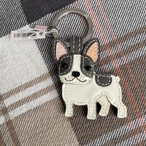 New Coach French Bulldog Fob Keychain Keyring